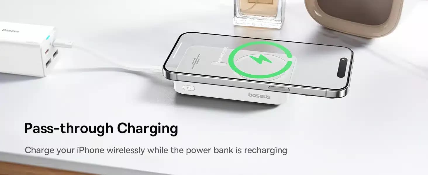 پاوربانک 10000 میلی‌آمپرساعت مگنتی باسئوس مدل Baseus PPCXM10T Mini Power Bank — تصویر ۴