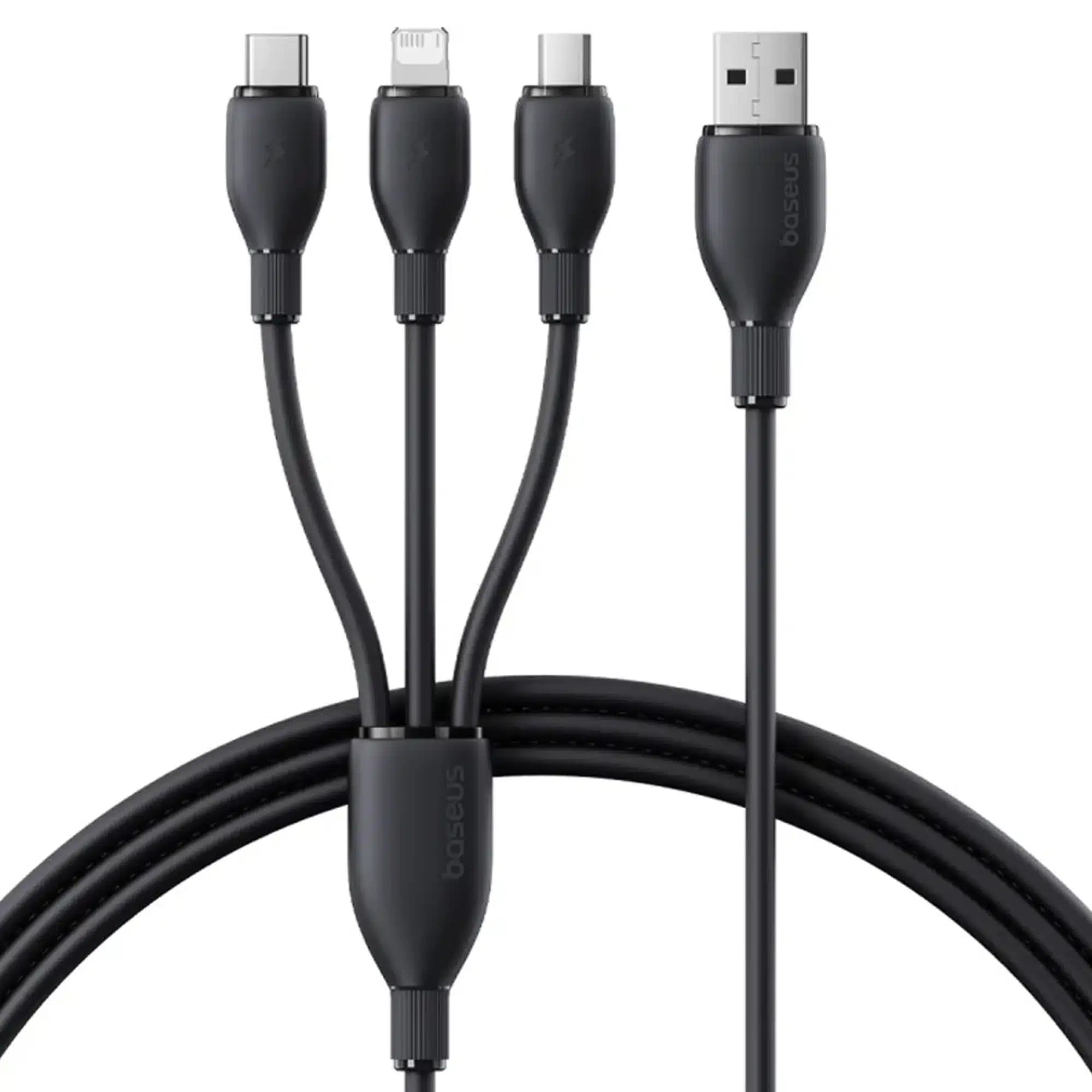 کابل شارژ USB باسئوس مدل Baseus Ultra-Fast 3 in 1 Fast Charging — تصویر ۲
