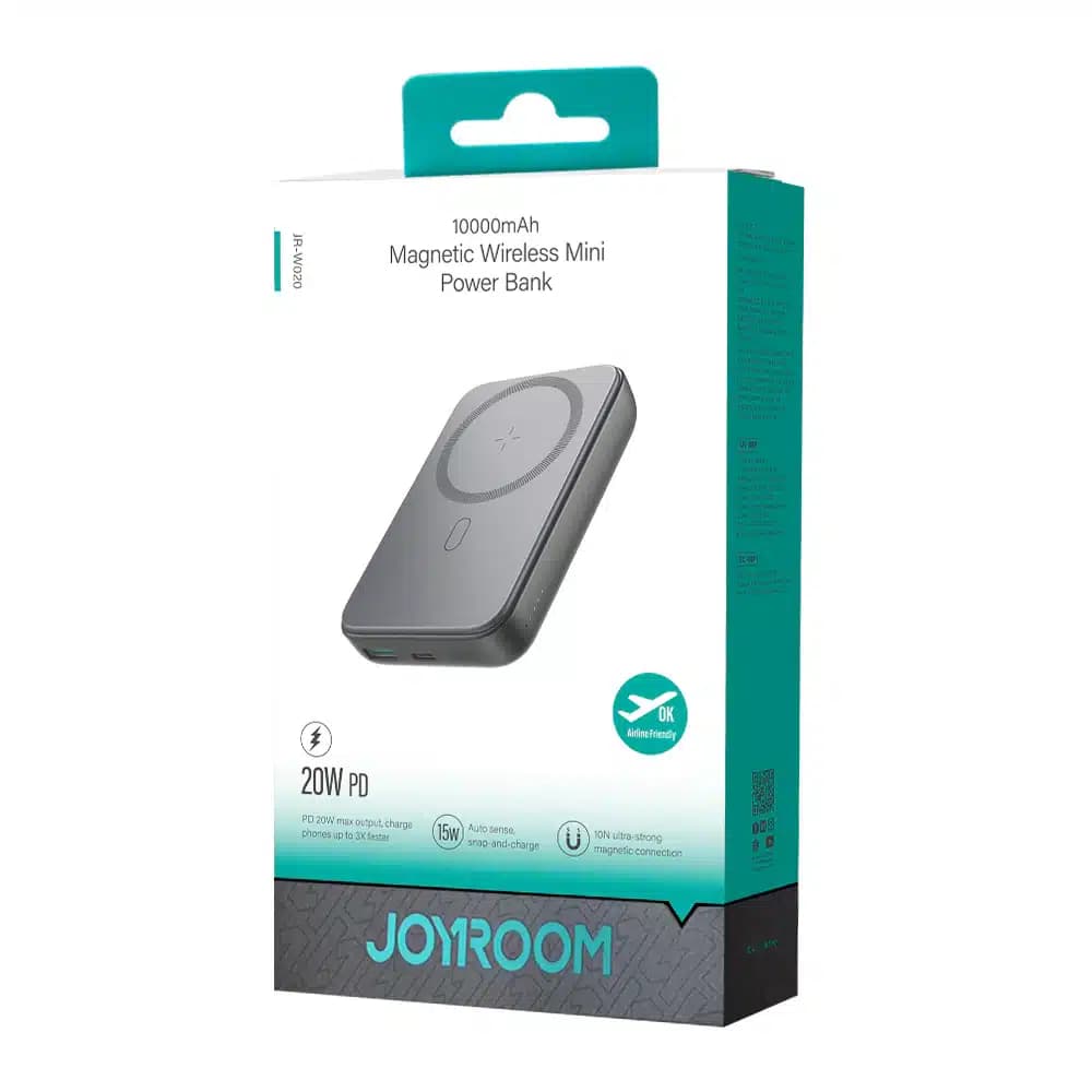 پاوربانک 10000 میلیآمپرساعت وایرلس مگنتی جوی روم مدل Joyroom Mini Magnetic Wireless Power Bank — تصویر ۲