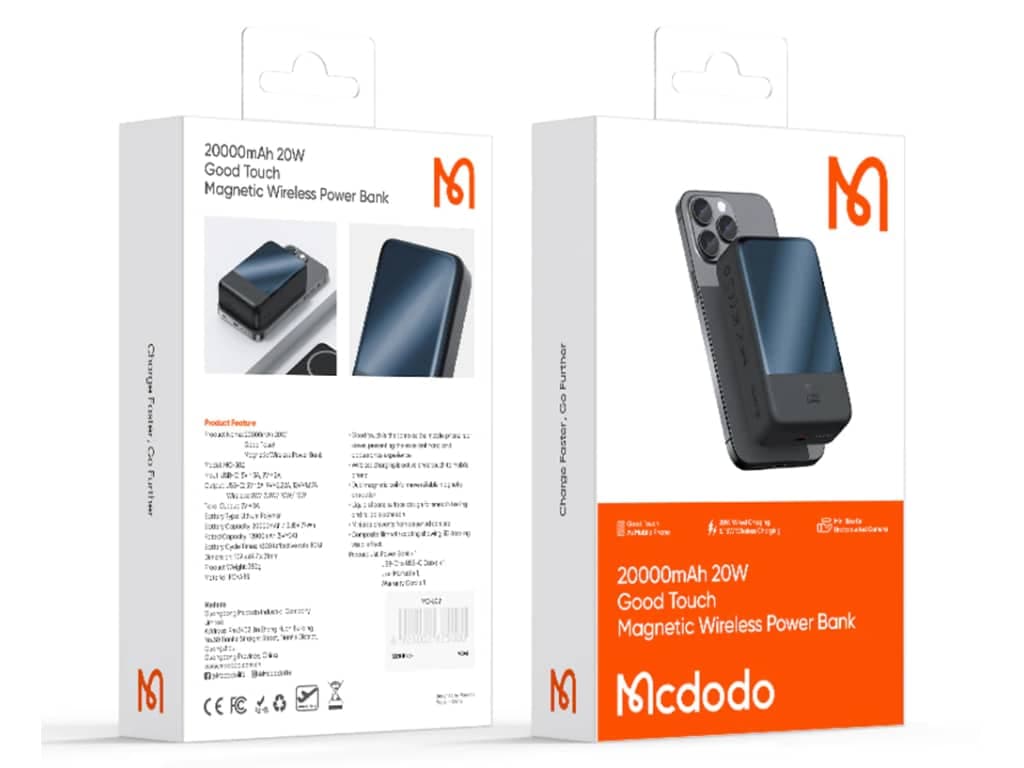 پاوربانک 20000 میلی‌آمپرساعت وایرلس مگنتی مک دودو مدل Mcdodo MC-5021 Power Bank — تصویر ۴