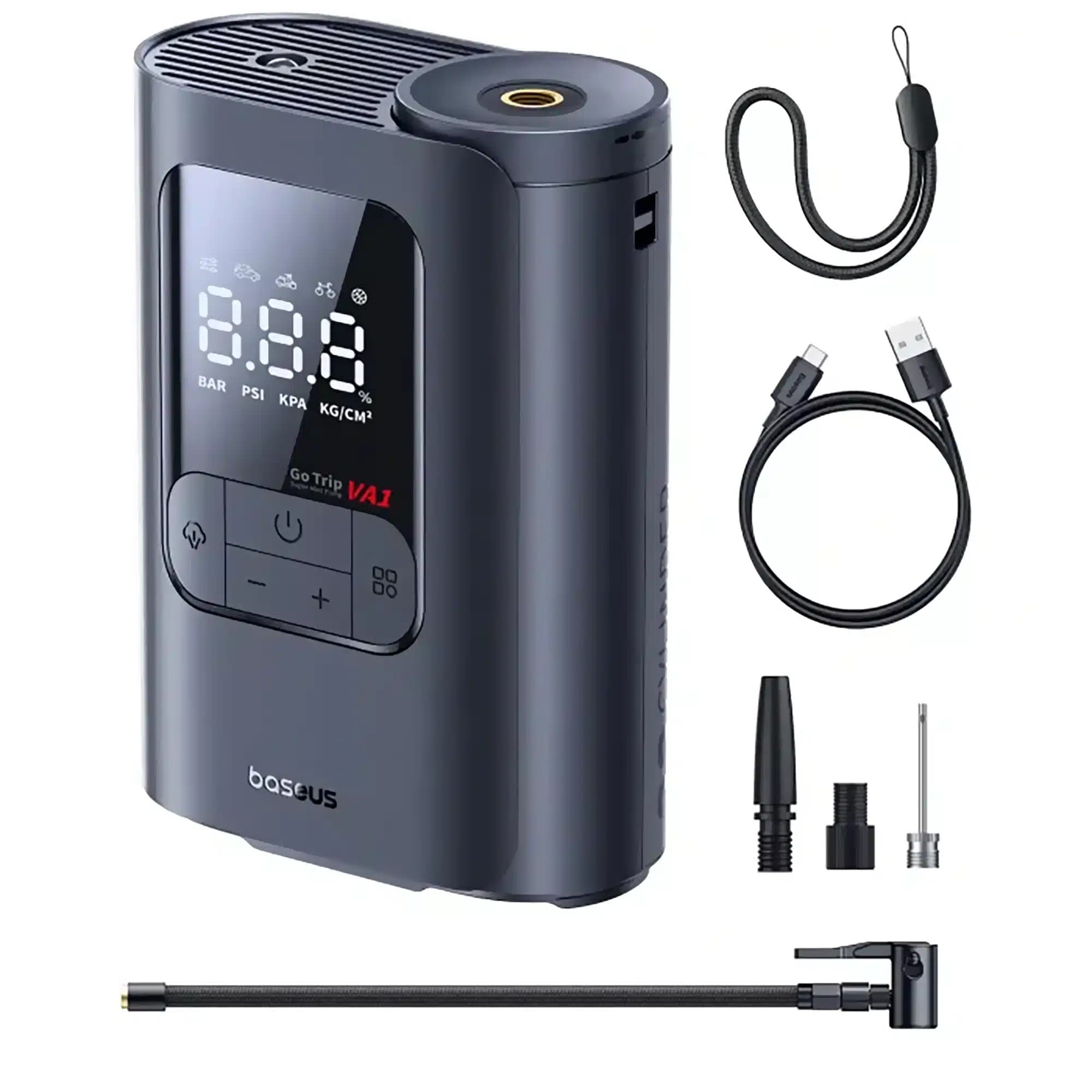 پمپ باد شارژی باسئوس مدل Baseus Gon Trip VA1 Super Mini Air Compressor — تصویر ۲