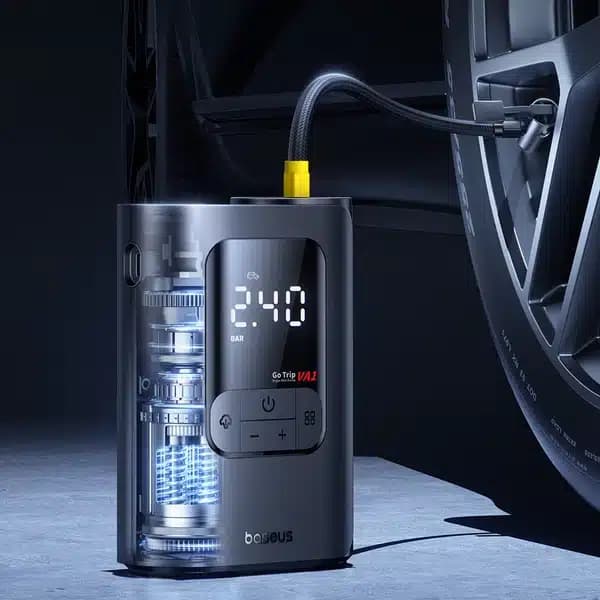 پمپ باد شارژی باسئوس مدل Baseus Gon Trip VA1 Super Mini Air Compressor — تصویر ۳