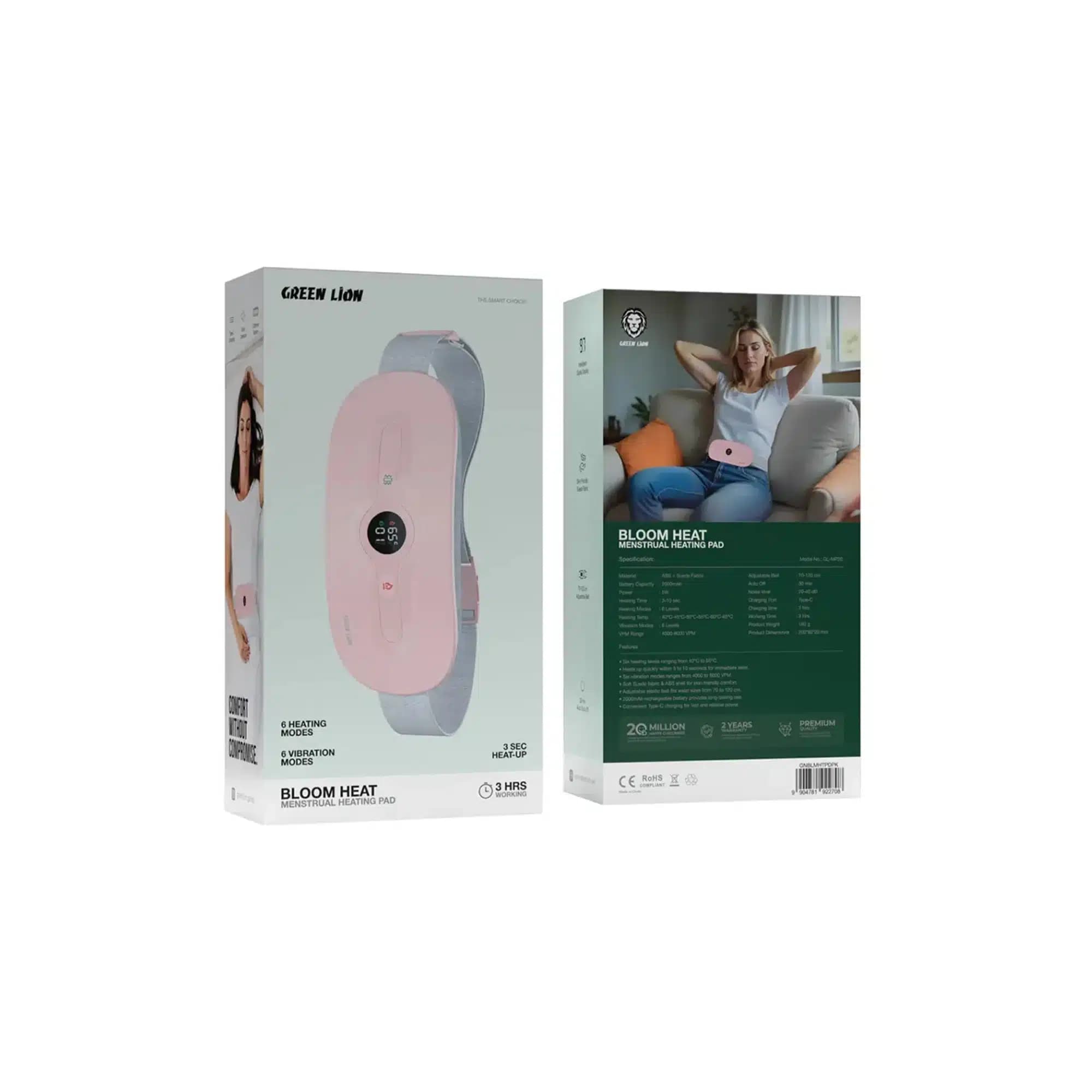 دستگاه ماساژور و گرم‌کننده شکم گرین لاین مدل Green Lion Bloom Heat Massager — تصویر ۲