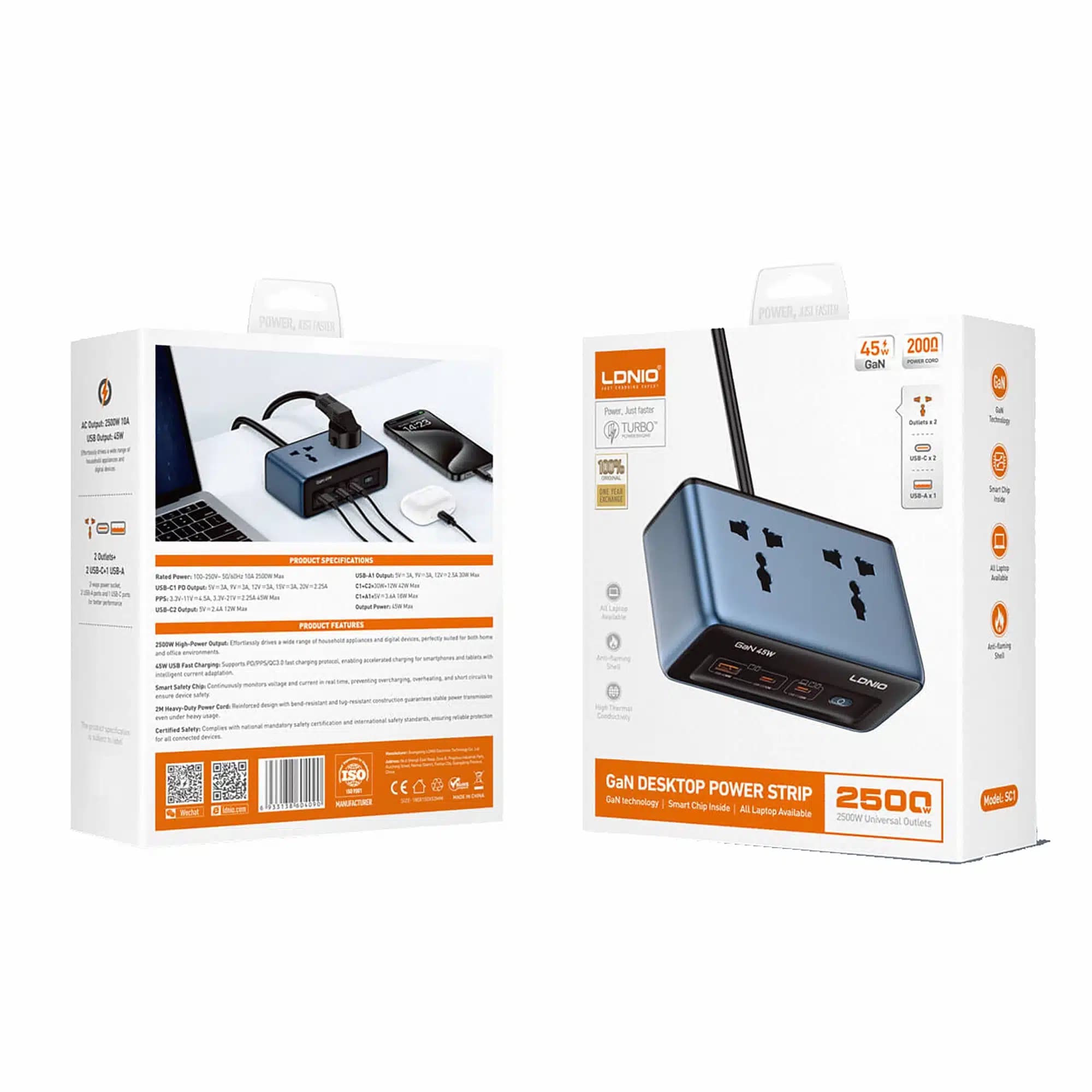 چندراهی برق و شارژر الدینیو مدل Ldnio Adapter SC1 — تصویر ۵