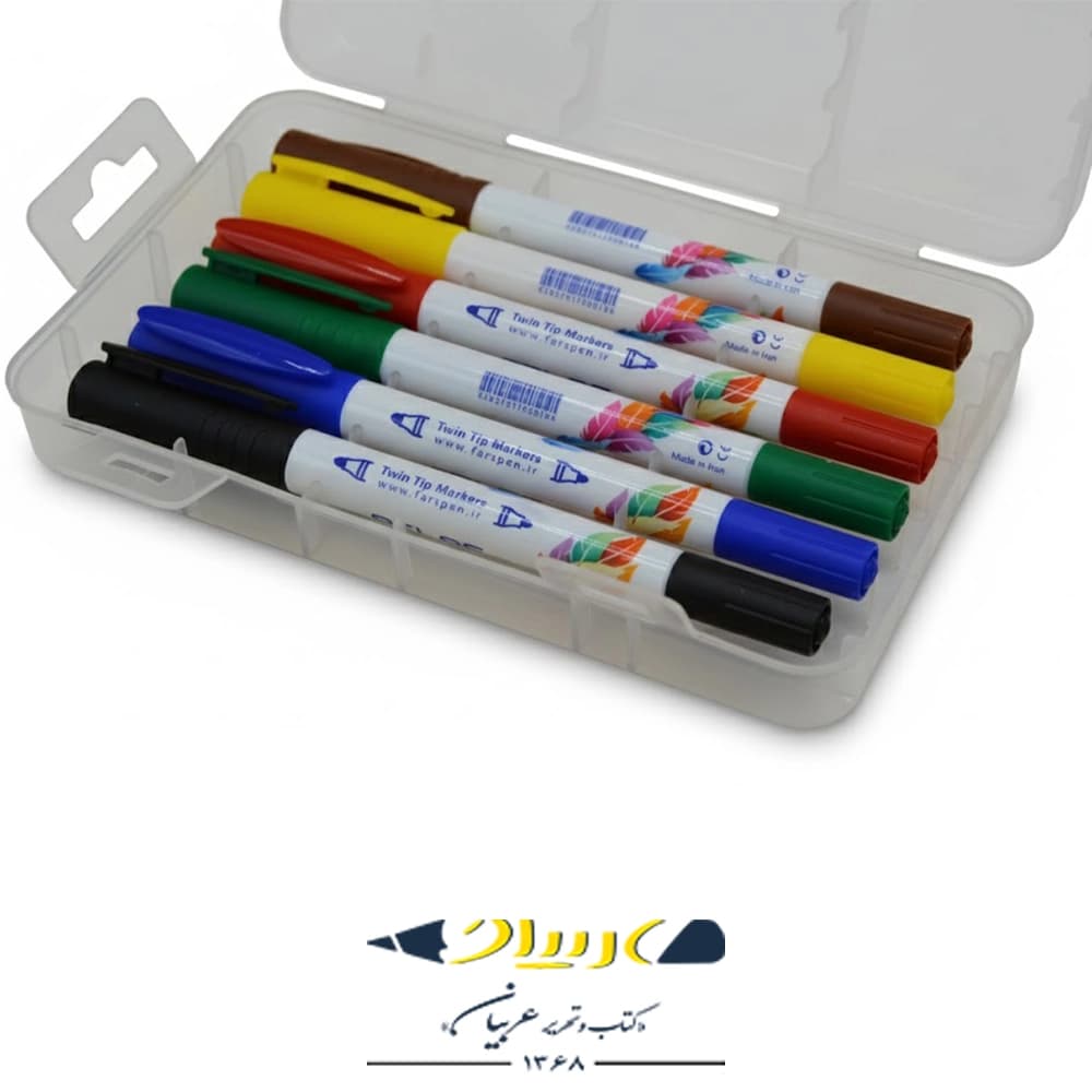 ماژیک ۶ رنگ دوسر اطلس – جعبه طلقی — تصویر ۳