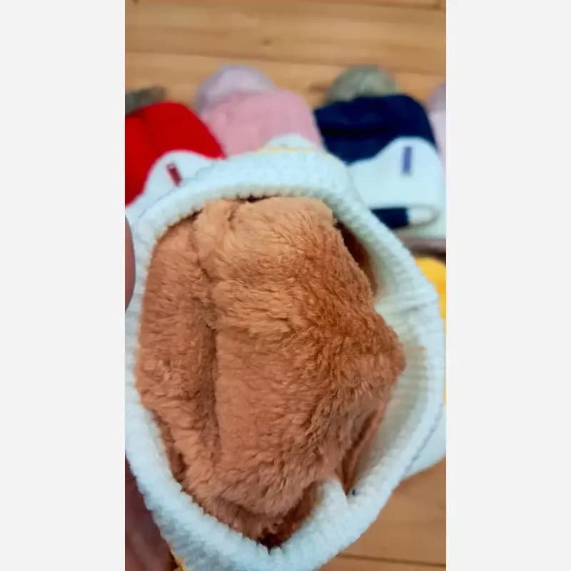 ست کلاه و شال رینگی بافت و داخل خز بچگانه مناسب 1 تا 4 سال — تصویر ۲