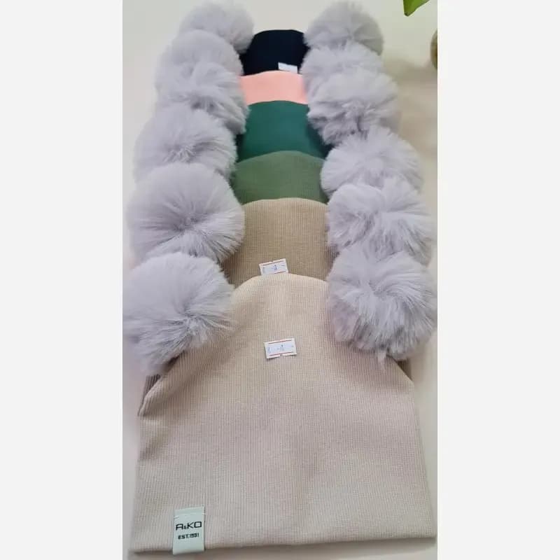 کلاه کودک پومدار فانریپ پنبه اسپرت سایز 1 و 2 مناسب 1 تا 4 سال — تصویر ۵