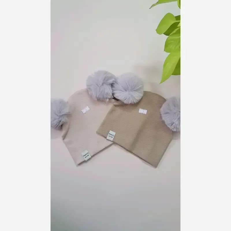 کلاه کودک پومدار فانریپ پنبه اسپرت سایز 1 و 2 مناسب 1 تا 4 سال — تصویر ۳