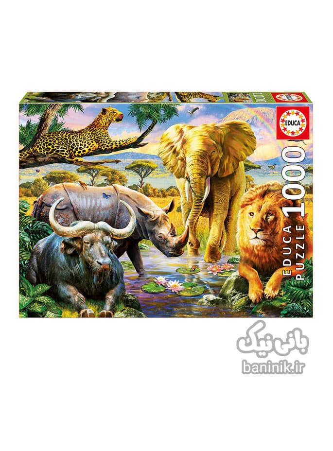 پازل 1000 تکه ادوکا طرح پنج حیوان بزرگ Educa The Five Big Animals Puzzle