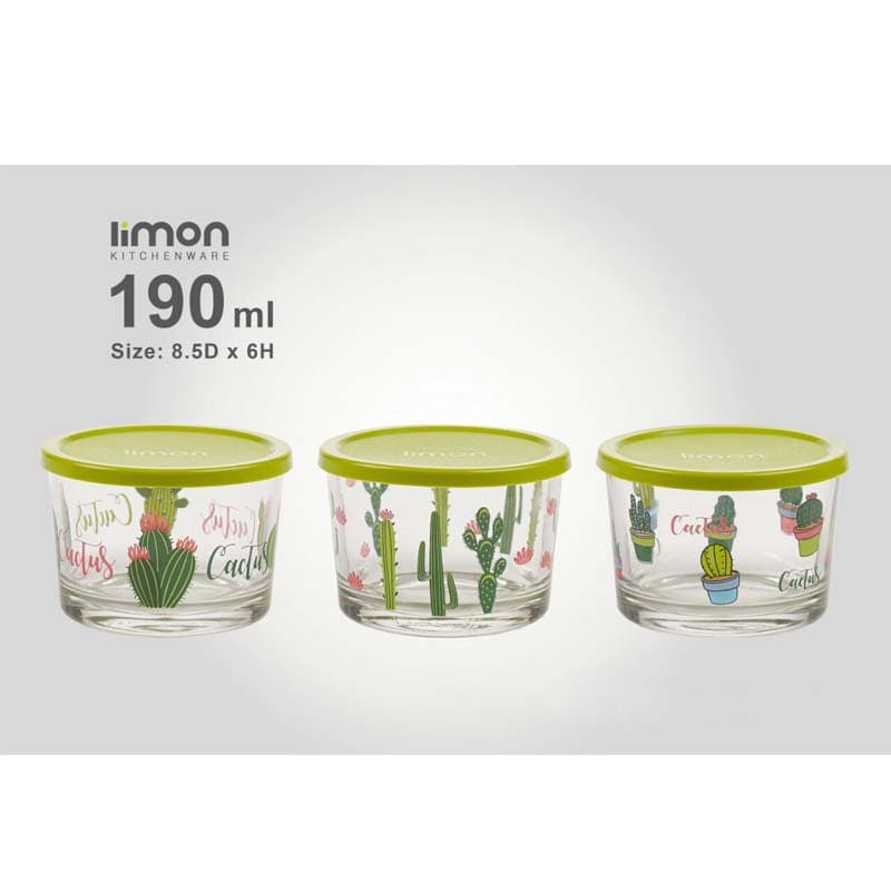 ظرف نگهدارنده لیمون مدل 190ML مجموعه 3 عددی