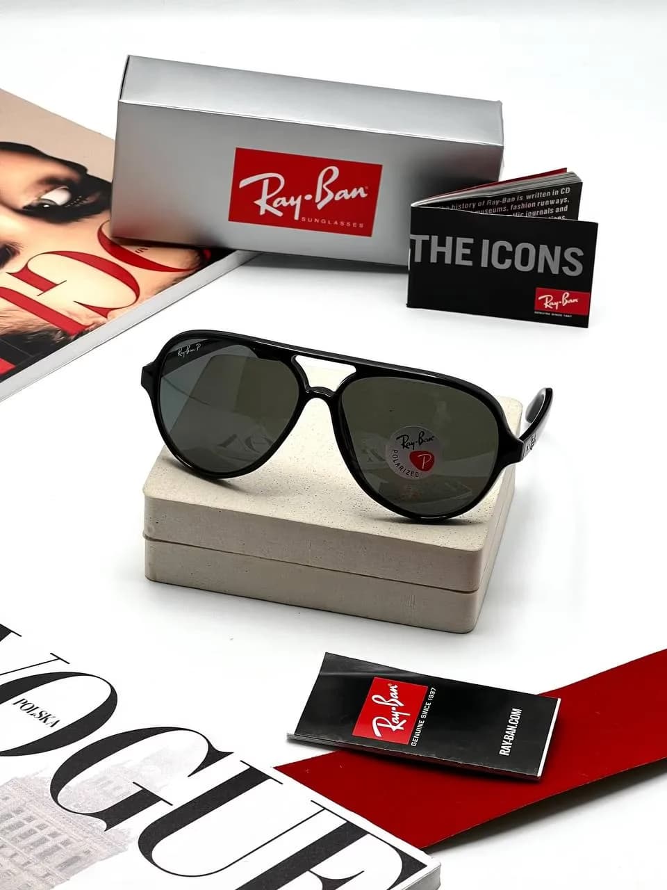 عینک آفتابی اسپرت ریبن مدل پلاریزه RayBan RB4125 Cats5000 Polarized