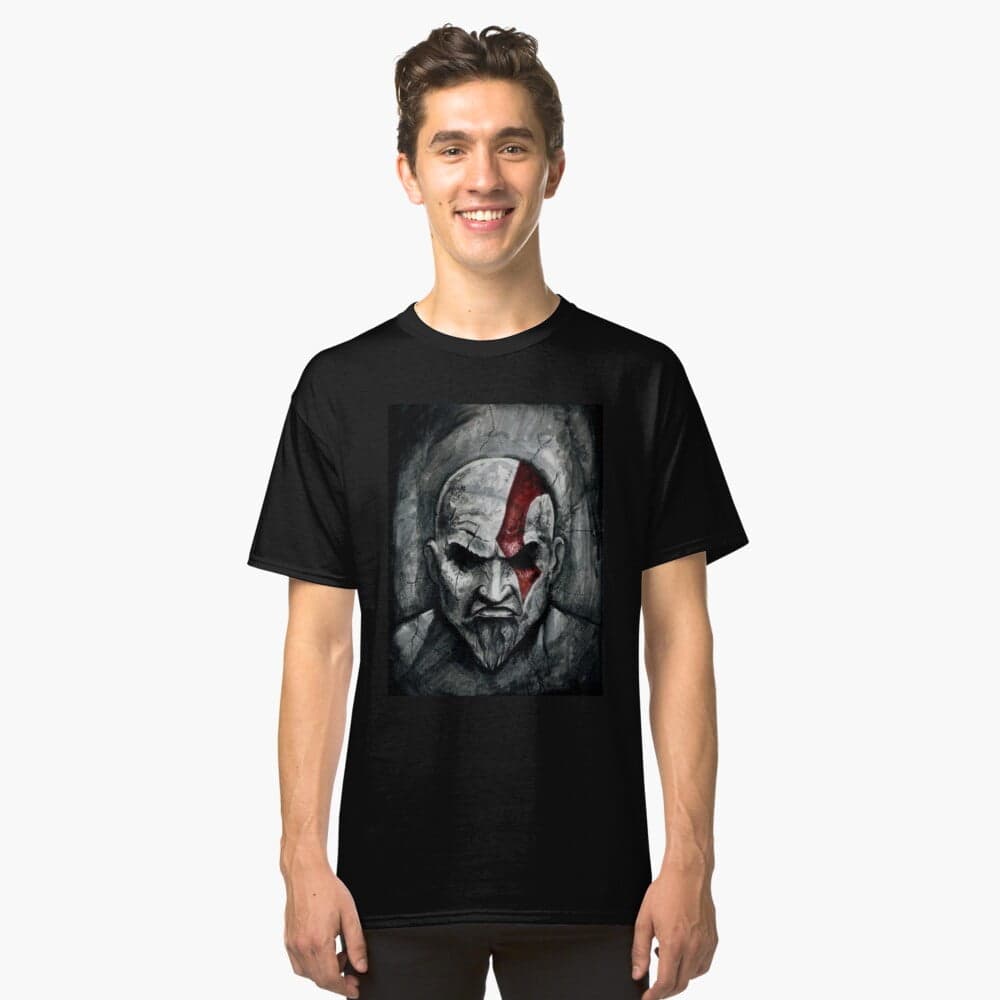 تی شرت گیمی طرح God Of War Face Art — تصویر ۲
