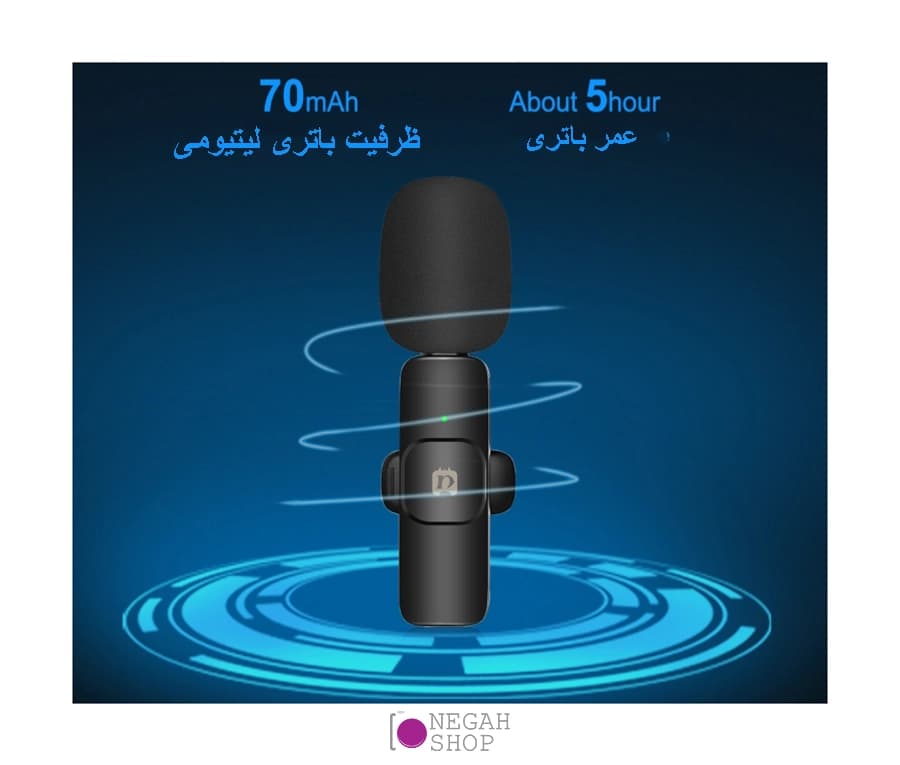 میکروفون بی سیم پلوز Puluz PU3082B Type C Port — تصویر ۷