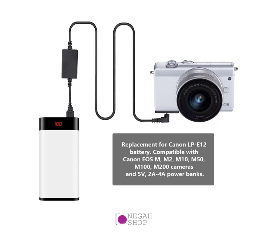 آداپتور برق مستقیم دوربین LP-E12 To USB — تصویر ۷
