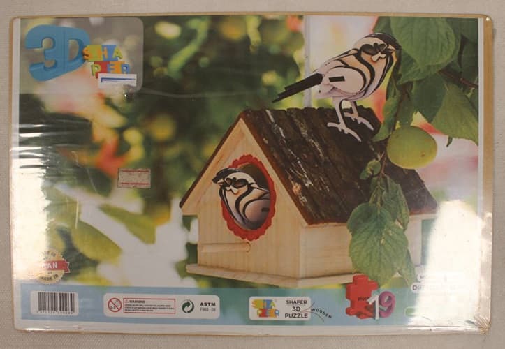پازل سه بعدی چوبی طرح گنجشک صبا