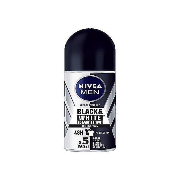 مام رول نیوا NIVEA BLACK & WHITE ORIGINAL مردانه حجم50ml دو لیبل-اصل