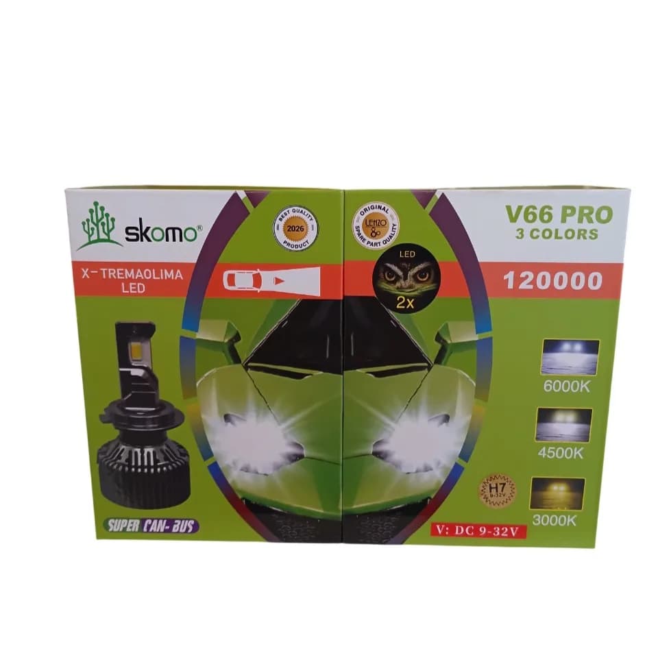 لامپ هدلایت لنزو مدل V66 pro پایه H7 بسته 2 عددی — تصویر ۳