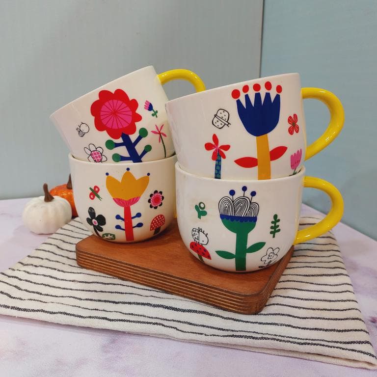 ماگ طرح نقاشی گلدار کد 1595