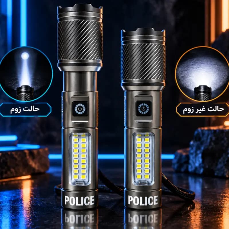 چراغ قوه دستی دیپ کینگ مدل POLICE -652با نور مهتابی — تصویر ۳