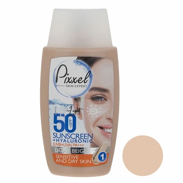 کرم ضد آفتاب رنگی پیکسل SPF 50 مناسب پوست های خشک تا نرمال و حساس بژ روشن حجم 50 میلی لیتر — تصویر ۵