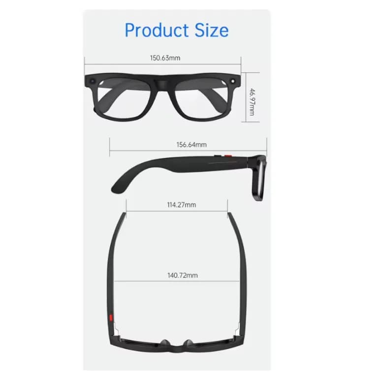 عینک هوشمند دوربین‌دار ۸ مگاپیکسل مدل AiMB Glasses S2 Max با ۳ لنز قابل تعویض — تصویر ۲