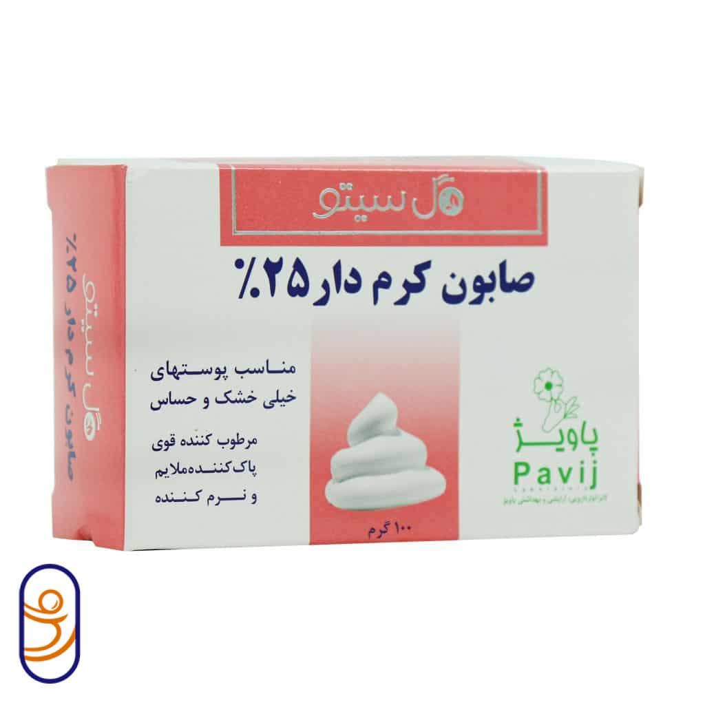 صابون کرم دار ۲۵٪ مناسب پوستهای خیلی خشک و حساس گل سیتو