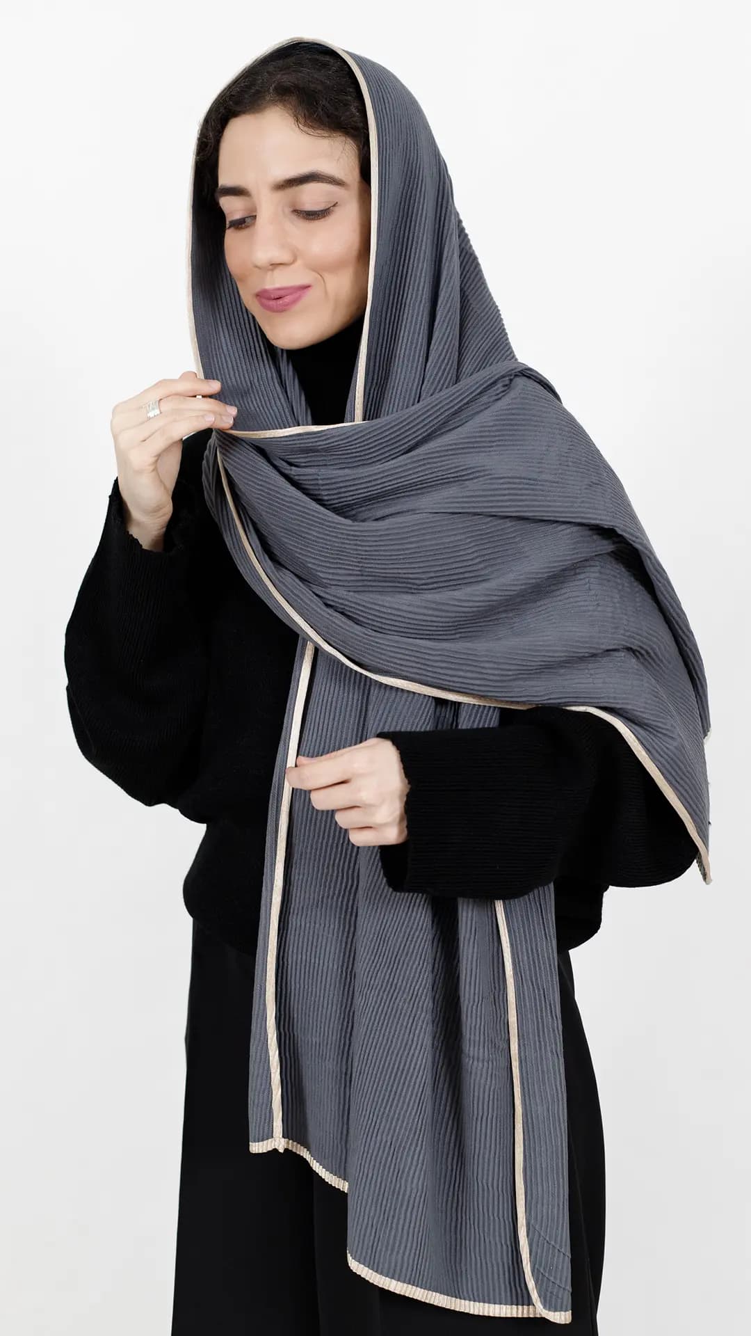 شال موهر نوار دار