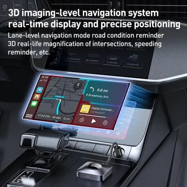 دانگل کارپلی وایرلس بیسیم یسیدو مدل Yesido KM23 Wireless CarPlay + USB to Type‑C Adapter — تصویر ۳