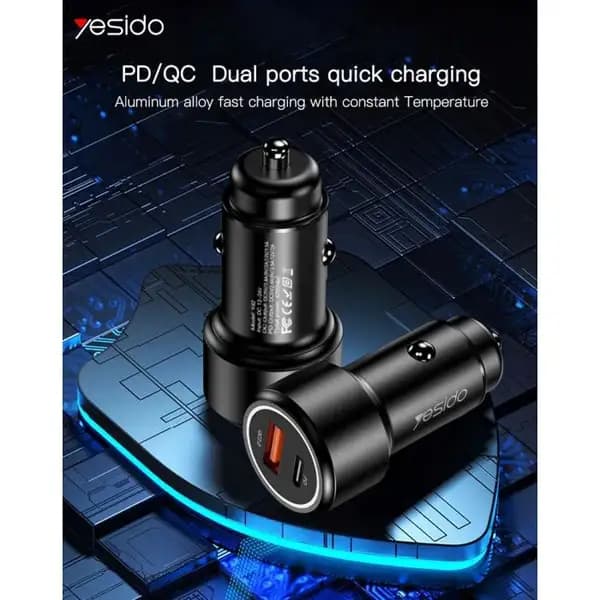 شارژر فندکی یسیدو 45 وات مدل Yesido Y42 PD Charger — تصویر ۲