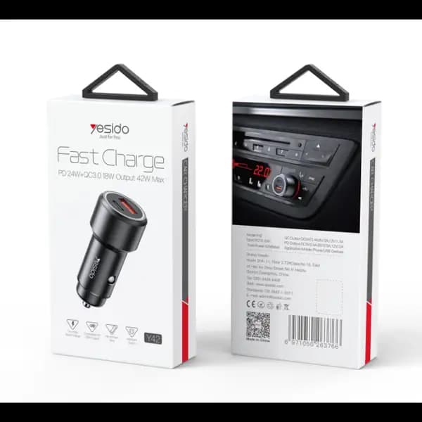 شارژر فندکی یسیدو 45 وات مدل Yesido Y42 PD Charger — تصویر ۵