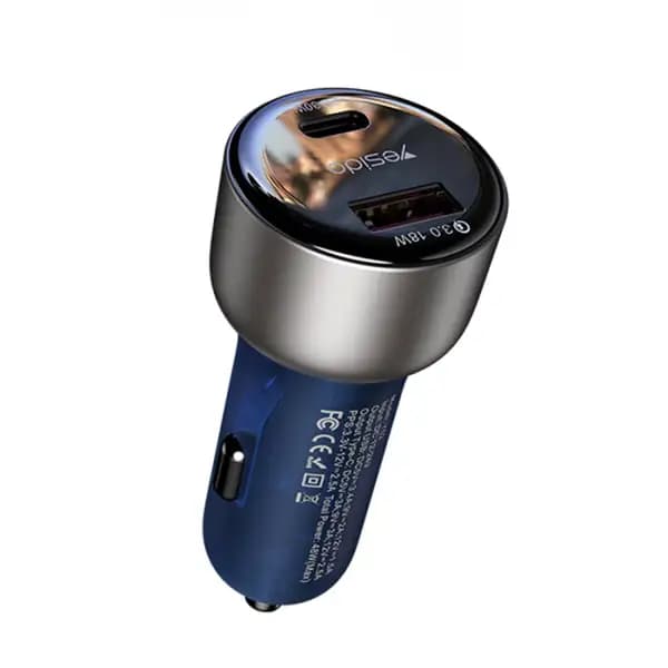 شارژر فندکی 48 وات یسیدو مدل Yesido Y52 Car Charger | PD 30W Type‑C + QC18W USB | Dual‑Port Fast Charging