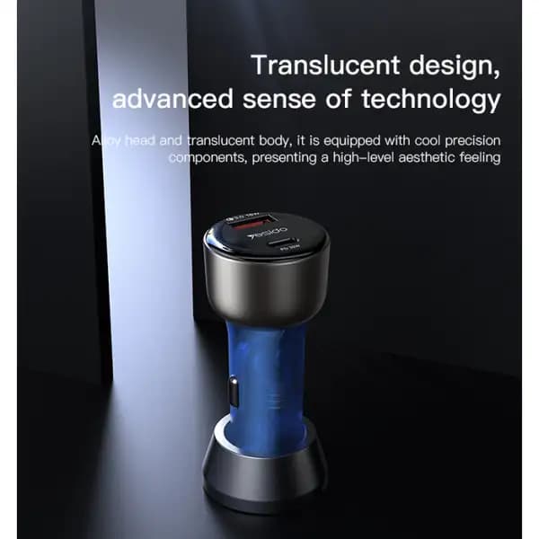 شارژر فندکی 48 وات یسیدو مدل Yesido Y52 Car Charger | PD 30W Type‑C + QC18W USB | Dual‑Port Fast Charging — تصویر ۴