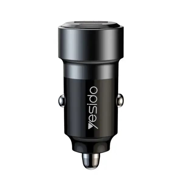 شارژر فندکی 60 وات یسیدو مدل Yesido Y54 60W Fast Charging | With Type‑C to Lightning Cable Car Cigarette Port Charger Adapter