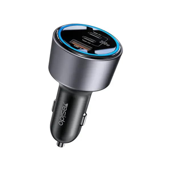 شارژر فندکی 200 وات یسیدو مدل Yesido Y59 Dual Type‑C Ports & QC18W Fast Charging Multi‑Protection