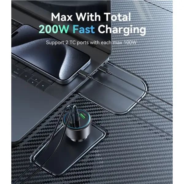شارژر فندکی 200 وات یسیدو مدل Yesido Y59 Dual Type‑C Ports & QC18W Fast Charging Multi‑Protection — تصویر ۴