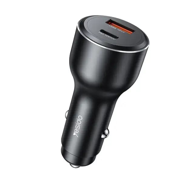 شارژر فندکی 118 وات یسیدو مدل Yesido Y65 Super Fast Charging Aluminum Alloy USB & Type‑C Dual Ports