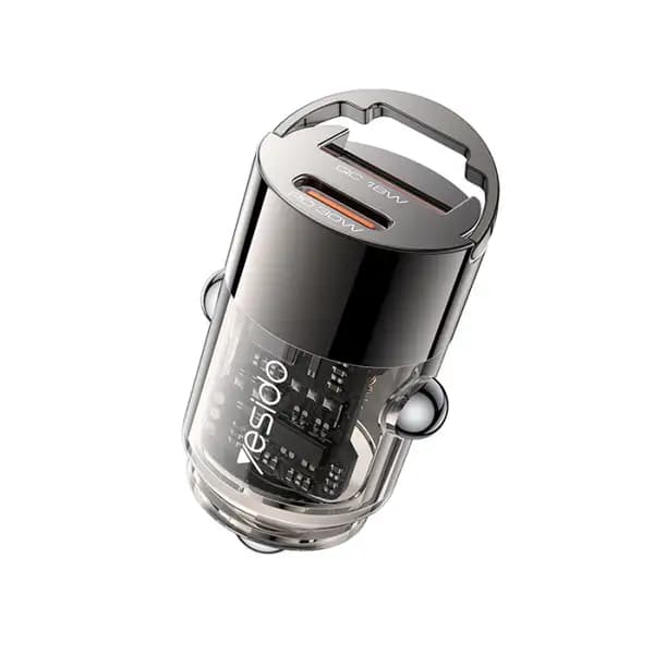 شارژر فندکی شفاف 30 وات یسیدو مدل Yesido Y68 Aluminum Alloy Transparent Shell Pull Ring Design