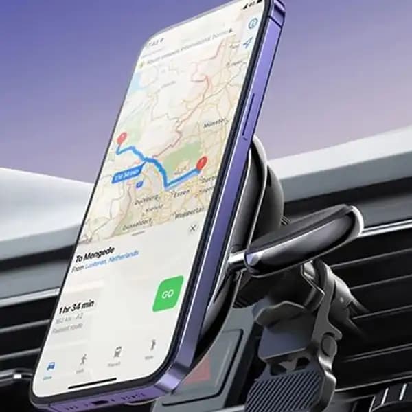 هولدر و نگهدارنده مگنتی موبایل خودرو و شارژر وایرلس آیفون و اپل واچ لولو مدل Levelo Siena 2 in 1 Wireless Car Charger — تصویر ۵