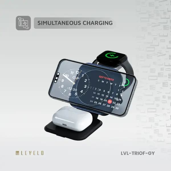 شارژر وایرلس لولو مدل Levelo TrioFlow 3 in 1 Wireless Charger — تصویر ۶