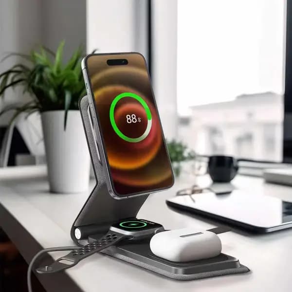 شارژر وایرلس لولو مدل Levelo Arch 3 in 1 Wireless Charger — تصویر ۴
