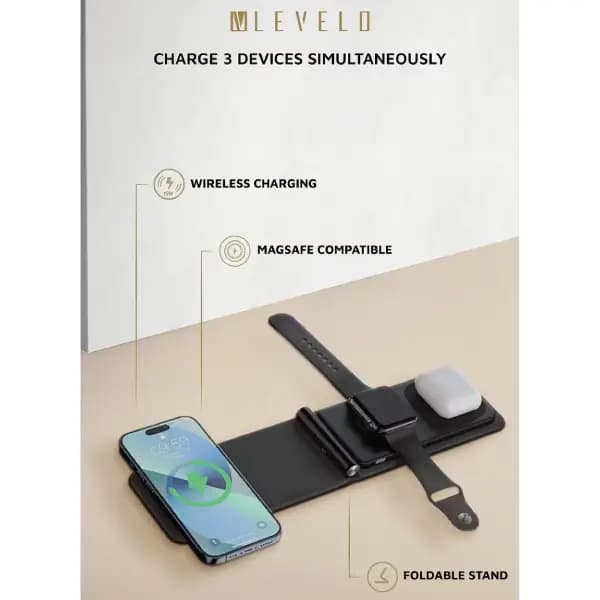 شارژر وایرلس لولو مدل Levelo Arch 3 in 1 Wireless Charger — تصویر ۷