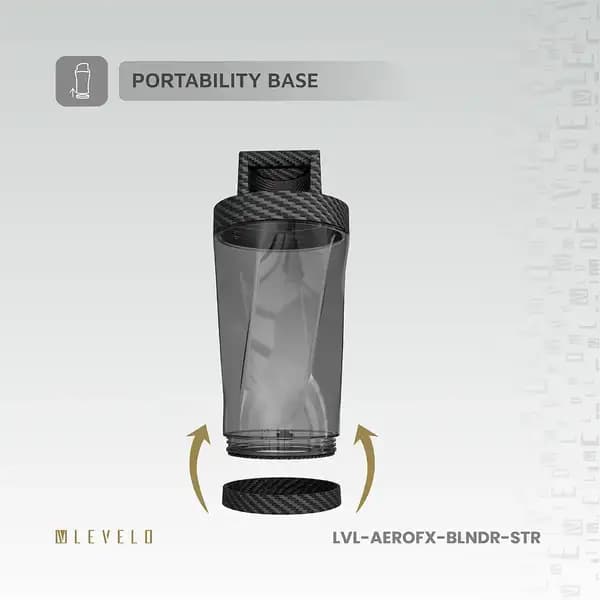 مخلوط کن و شیکر شارژی لولو مدل Levelo Portable Carbon Fiber Blender Aeroflex — تصویر ۴