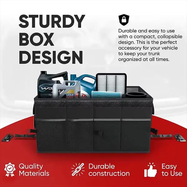 نظم‌دهنده صندوق عقب خودرو گرین لاین مدل Green Lion Car Trunk Organizer 57L — تصویر ۵