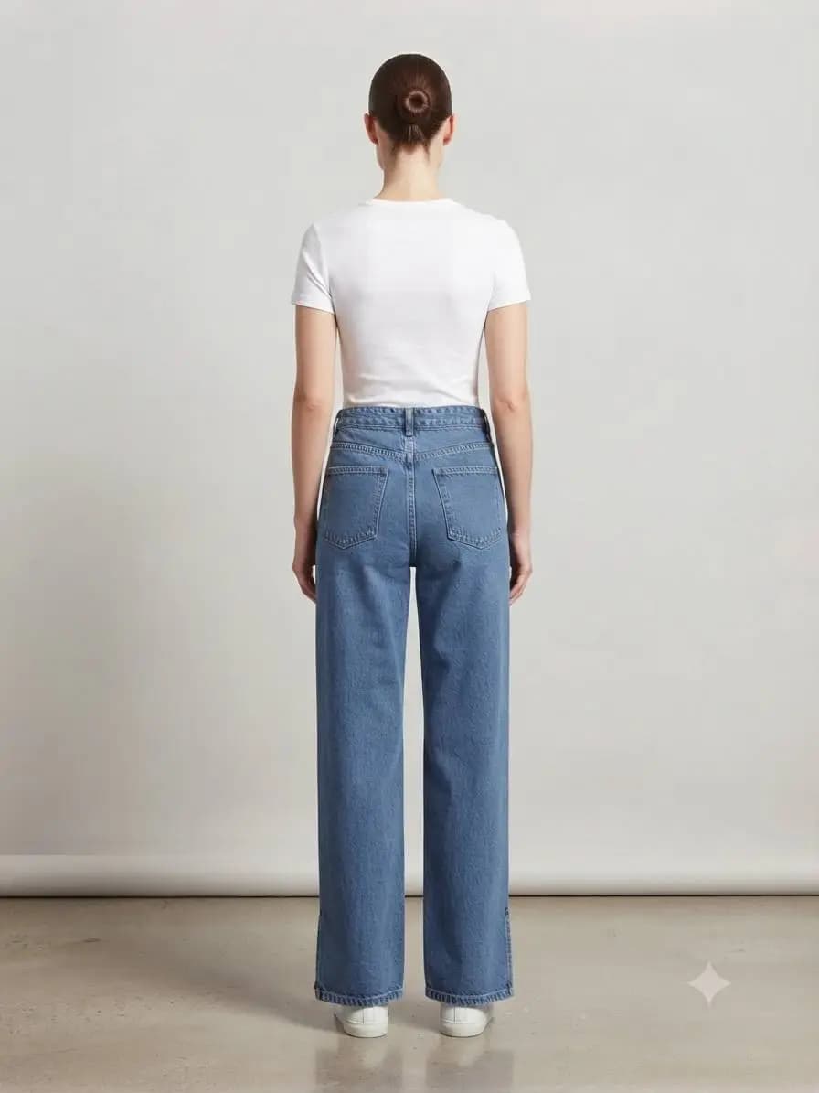 شلوار جین آبی کم رنگ آورا دنیمر جینز ماکر — تصویر ۴