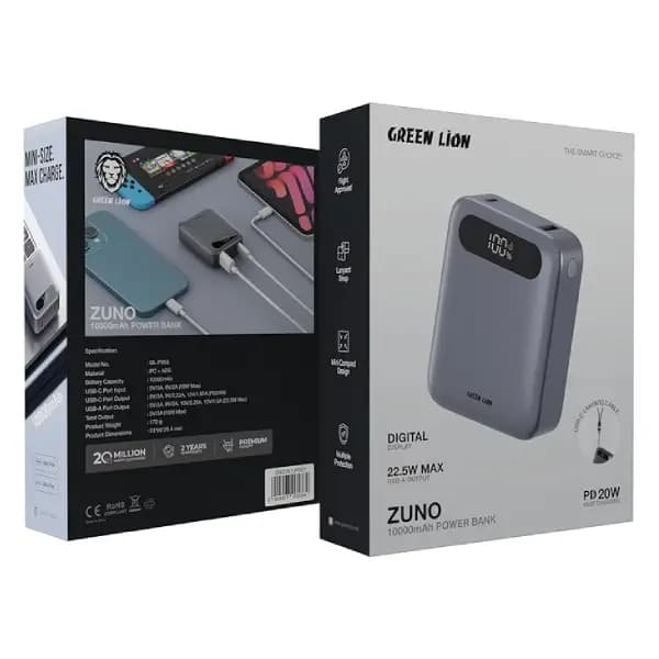 پاوربانک 20000 هزار 22.5 وات گرین‌لاین مدل Green Lion Zuno GNZUN20PBGY — تصویر ۵