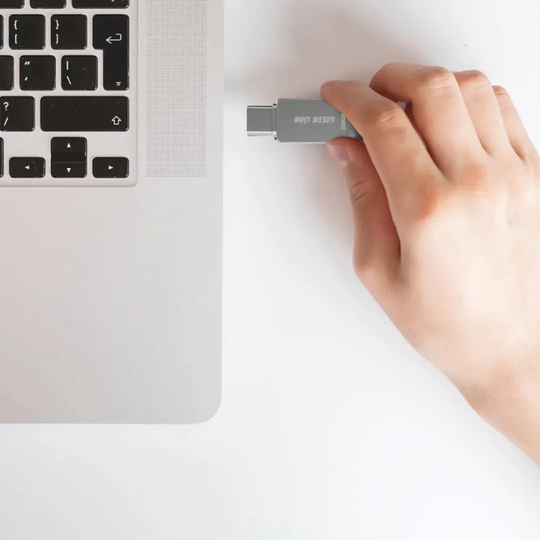 فلش مموری 256 گیگابایت گرین لاین مدل Green Lion 2 in 1 OTG USB‑C Flash Drive USB 3.0 GN2N1FL256SL — تصویر ۲