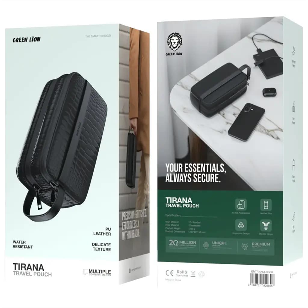کیف مسافرتی گرین لاین چرمی مدل Green Lion Tirana Travel Pouch — تصویر ۲