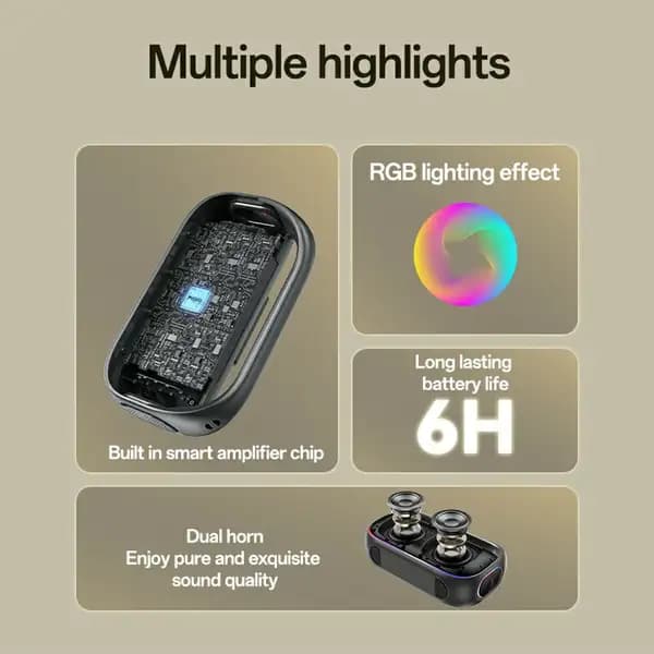 اسپیکر بلوتوثی یسیدو مدل YESIDO YSW31 Wireless Speaker 3 EQ Modes Waterproof TWS Stereo Sound — تصویر ۳