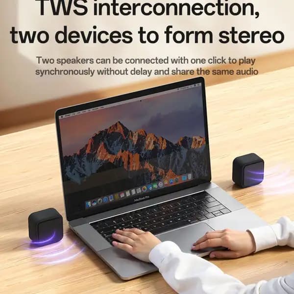 اسپیکر بلوتوثی یسیدو مدل YESIDO YSW35 Mini Cube TWS Enhanced Bass Portable Subwoofer — تصویر ۶