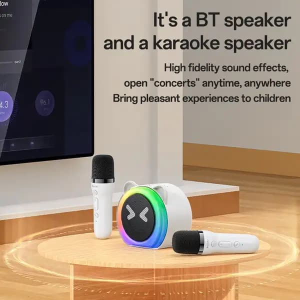 اسپیکر بلوتوثی یسیدو مدل YESIDO YSW36 Cute Ears Design 5W Karaoke Dual Microphone — تصویر ۴
